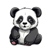 Cartoon Style Cute Panda Baby Panda No Background Perfect for Print on Demand Merchandise AI Generative png