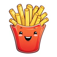 dibujos animados estilo francés papas fritas No antecedentes aplicable a ninguna contexto Perfecto para impresión en demanda mercancías ai generativo png