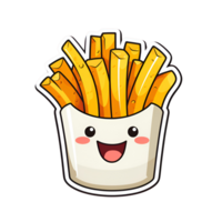 Cartoon Style French Fries No Background Applicable to Any Context Perfect for Print on Demand Merchandise AI Generative png