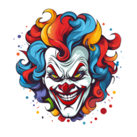 Cartoon Style Artistic Clown Joker Painting Drawing No Background Applicable to any Context Perfect for Print on Demand Merchandise AI Generative png