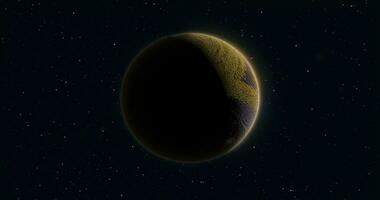 resumen realista futurista planeta redondo esfera en contra el antecedentes de estrellas en espacio foto