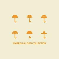 Umbrella collection set logo with six shapes. vector