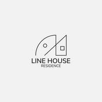 Unique home logo from lines. vector