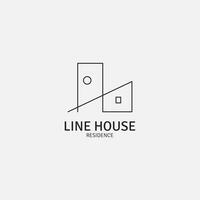 Simple house logo from lines. vector