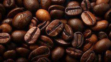 Brown roasted aromatic coffee beans robusta arabica pattern photo