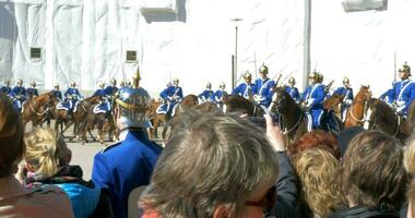 Episode of Guards Mount by the Royal Palace in Stockholm video