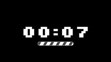 Ten second countdown video. Isolated on a black background with a loading icon. video