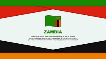 Zambia Flag Abstract Background Design Template. Zambia Independence Day Banner Cartoon Vector Illustration. Zambia Vector