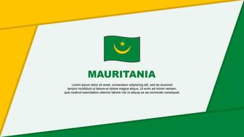 Mauritania Flag Abstract Background Design Template. Mauritania Independence Day Banner Cartoon Vector Illustration. Banner