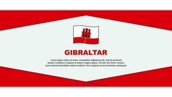 Gibraltar Flag Abstract Background Design Template. Gibraltar Independence Day Banner Cartoon Vector Illustration. Gibraltar Vector