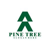 Pine Tree logo design vector. Creative Pine logo concepts template vector