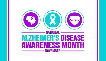 September is Alzheimers Disease Awareness Month background template. Holiday concept. background, banner, placard, card, and poster design template with text inscription and standard color. vector. vector