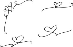 heart doodle line art vector