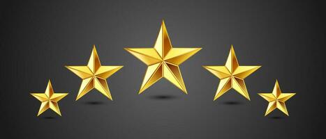 Five stars rating vector icon