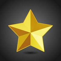 3d golden star vector icon