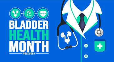 September is Bladder Health Month background template. Holiday concept. background, banner, placard, card, and poster design template with text inscription and standard color. vector illustration.