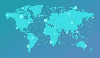 Global Network Map. Connecting the World vector