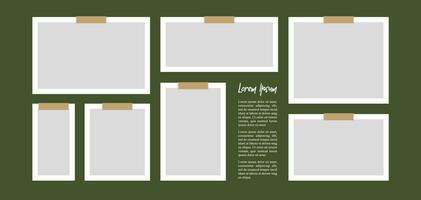 Pictures or photos frame collage. comics page grid layout abstract photo frames and digital photo wall template vector