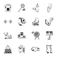 Trendy Collection of Sports Equipment Glyph Icons vector
