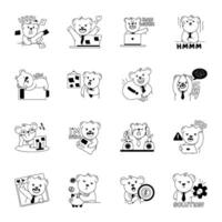 Pack of Business Activities Glyph Stickers vector