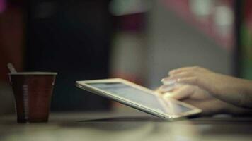 Woman typing on touchpad video