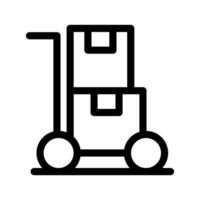 Trolley With Boxes Icon Vector Symbol Design Illustration