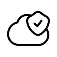 Cloud Data Protection Icon Vector Symbol Design Illustration