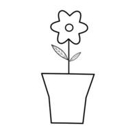 illustration of flowers and flower pots vector