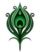 Eye of the Peacock Feather for Logo Type or Graphic Design Element. Vector Illustration