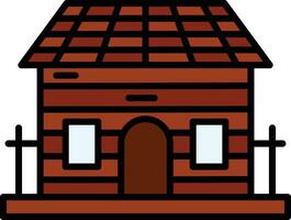 Wooden House Vector Icon