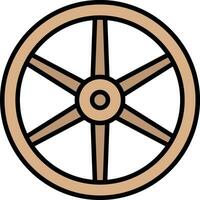 Wooden Wheel Vector Icon