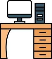 icono de vector de mesa de computadora