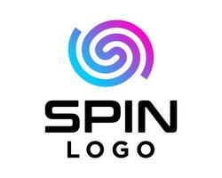 Letter S monogram spin logo design. vector