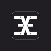 EXE brand name initial letters icon. vector