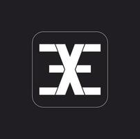 EXE brand name initial letters icon. vector