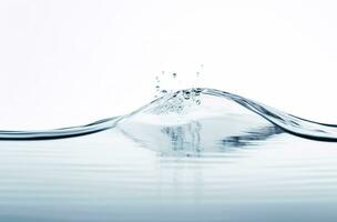 A wave of pure transparent spring water on a white background. AI Generated photo