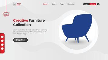 Furniture web hero banner vector