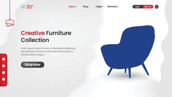 Furniture web hero banner vector