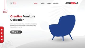 Furniture web hero banner vector