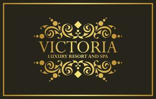 Luxury hotel label template. Trendy vintage royal ornament frames illustration. vector