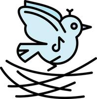 Brids in Nest Vector Icon