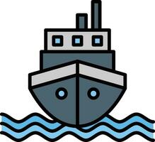 icono de vector de barco