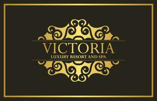 Luxury hotel label template. Trendy vintage royal ornament frames illustration. vector