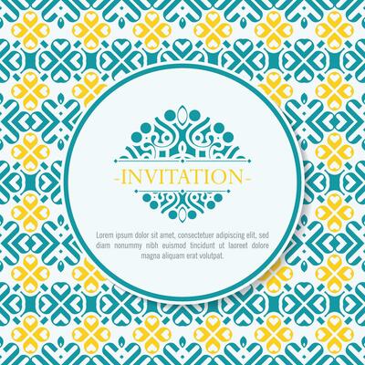 Colorful invitation background style ornamental pattern