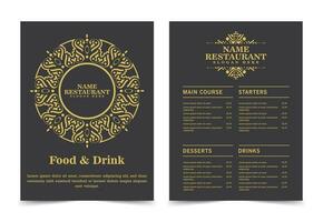 Menu Layout with ornamental Elements vector