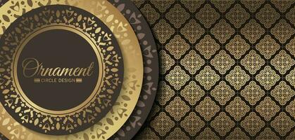 Luxury Dark circle border pattern background vector