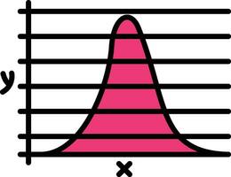 Bell Curve on Graph Vector Icon