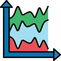 Multiple Line Graph Vector Icon