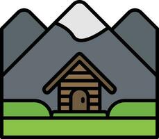 Cabin Landscape Vector Icon