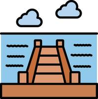 muelle paisaje vector icono